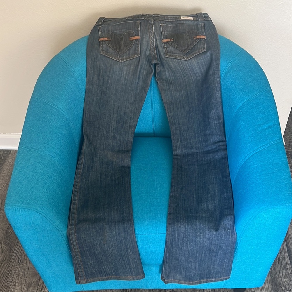 Frankie B low rise boot cut dark denim jeans size 6 great condition.
